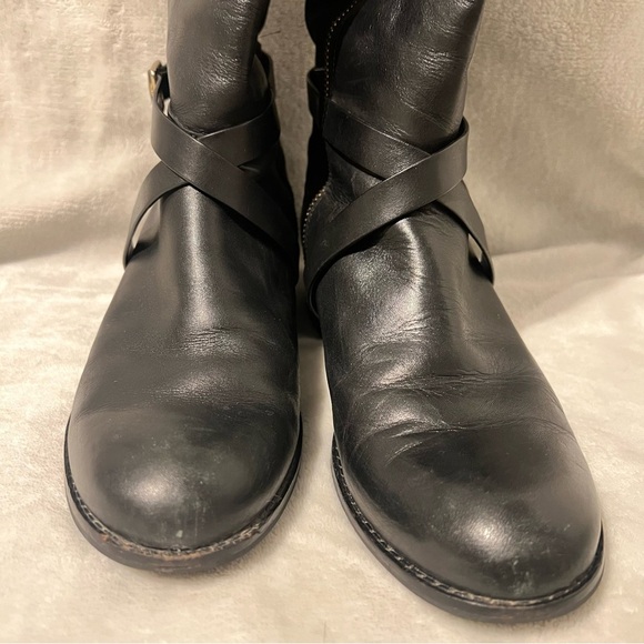 Cole Haan Dorian Tall Black Leather Riding Boot - Womens Sz 7 Quiet Luxury - Picture 3 of 11